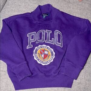 Polo Ralph Laure Girls purple logo Crest graphic Sweatshirt size 7